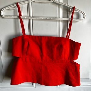 Zara | Small Orange Crop Top With Side Cutouts
